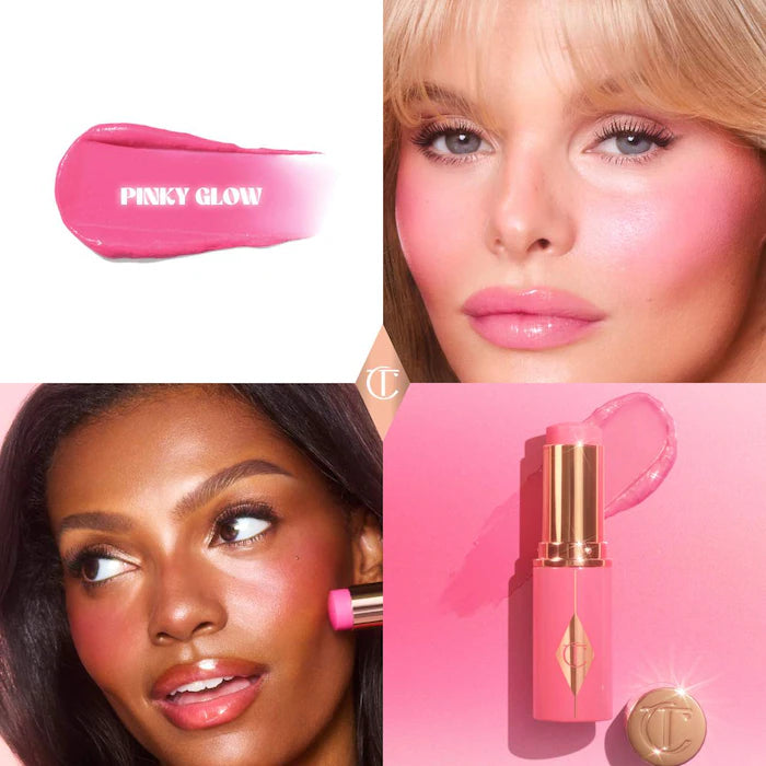 Charlotte Tilbury 
Unreal Lip + Cheek Glow Blush Stick with Hyaluronic Acid