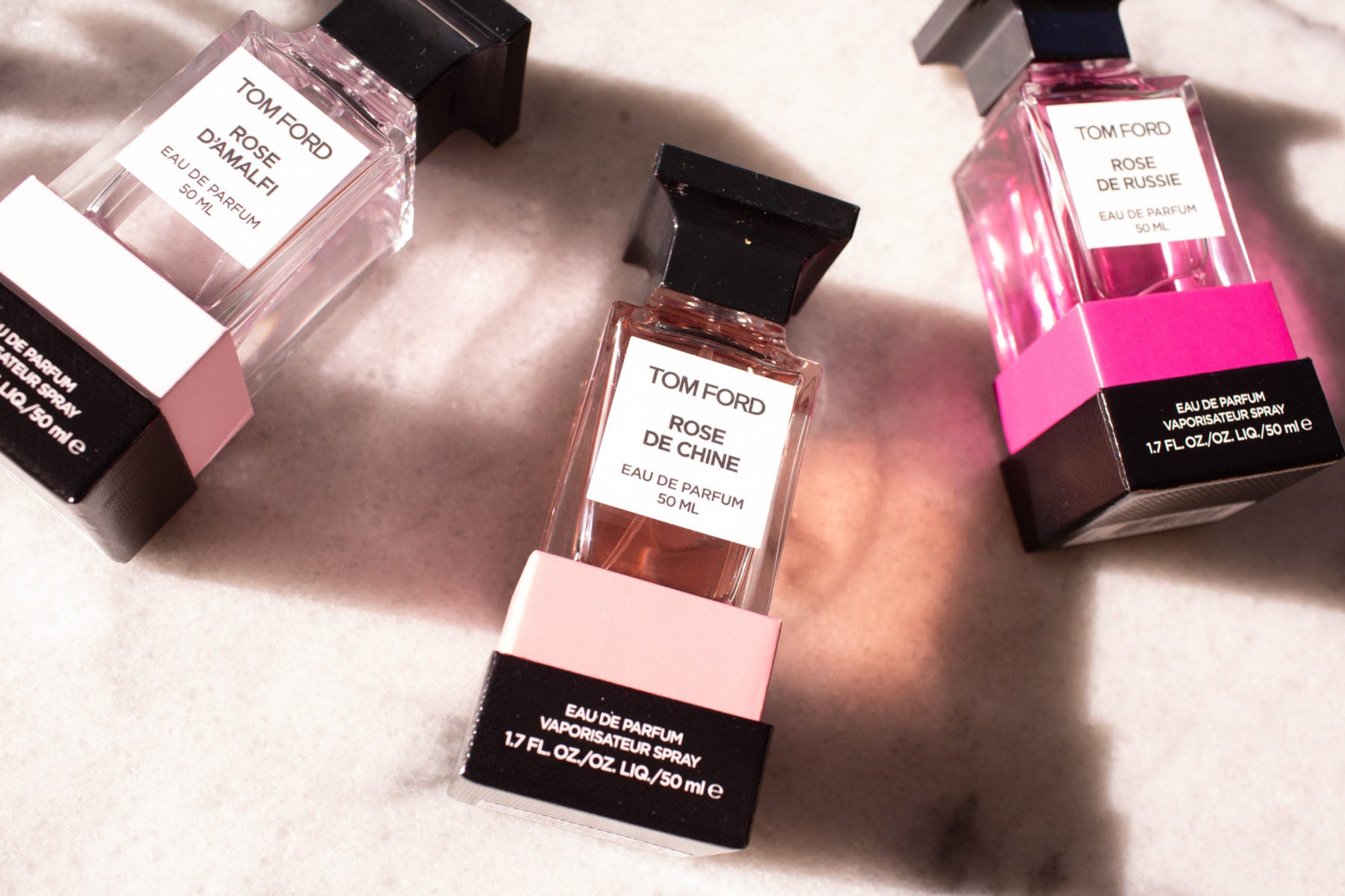 3 NEW TOM FORD ROSE FRAGRANCES Tom Ford invites you to experience his Private Rose Garden Collection. If you love roses, you will adore his new scents Rose D’Amalfi, Rose De Chine and Rose De Russie.