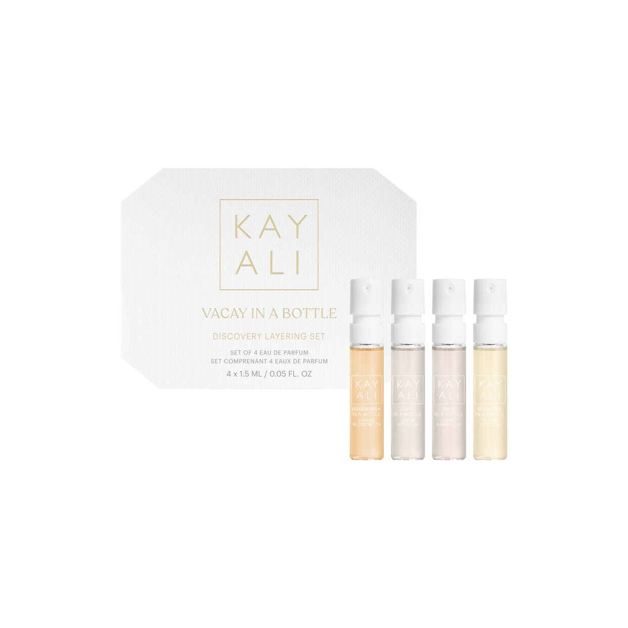 Kayali Vacay In A Bottle Discovery Set (4 x 1.5ml); Passport To Paradise