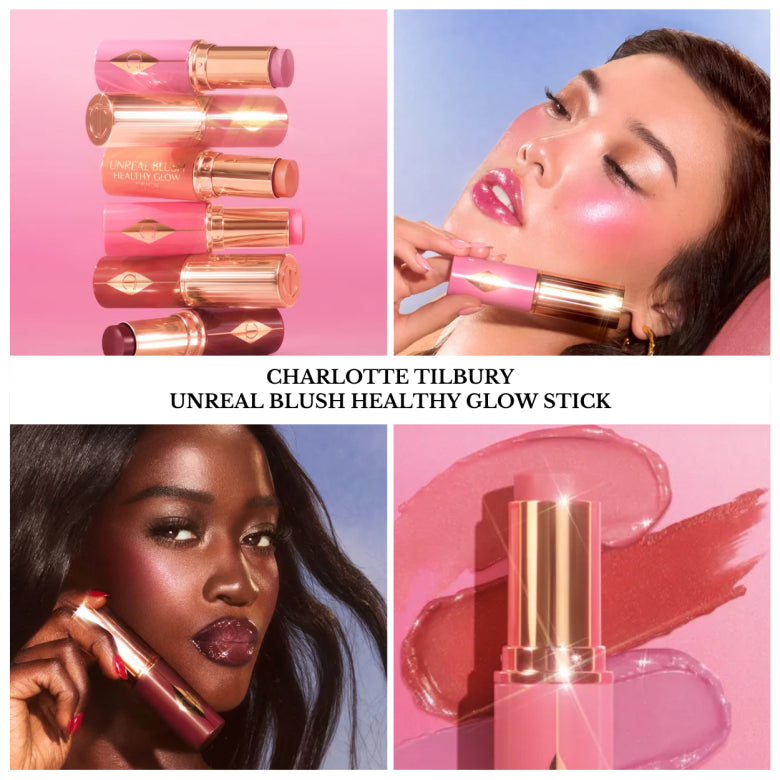 Charlotte Tilbury 
Unreal Lip + Cheek Glow Blush Stick with Hyaluronic Acid
