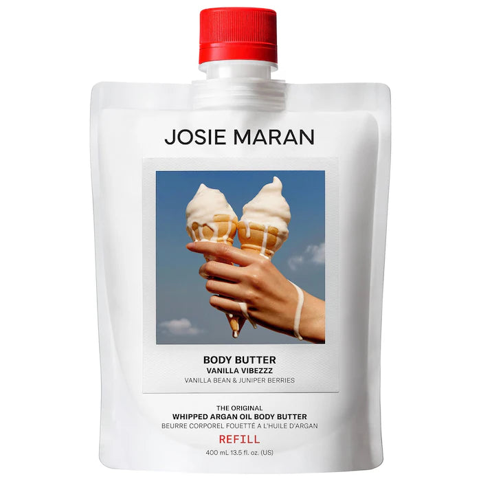 Josie Maran Vanilla Vibezzz - Whipped Argan Oil Refillable Firming Body Butter Jar
