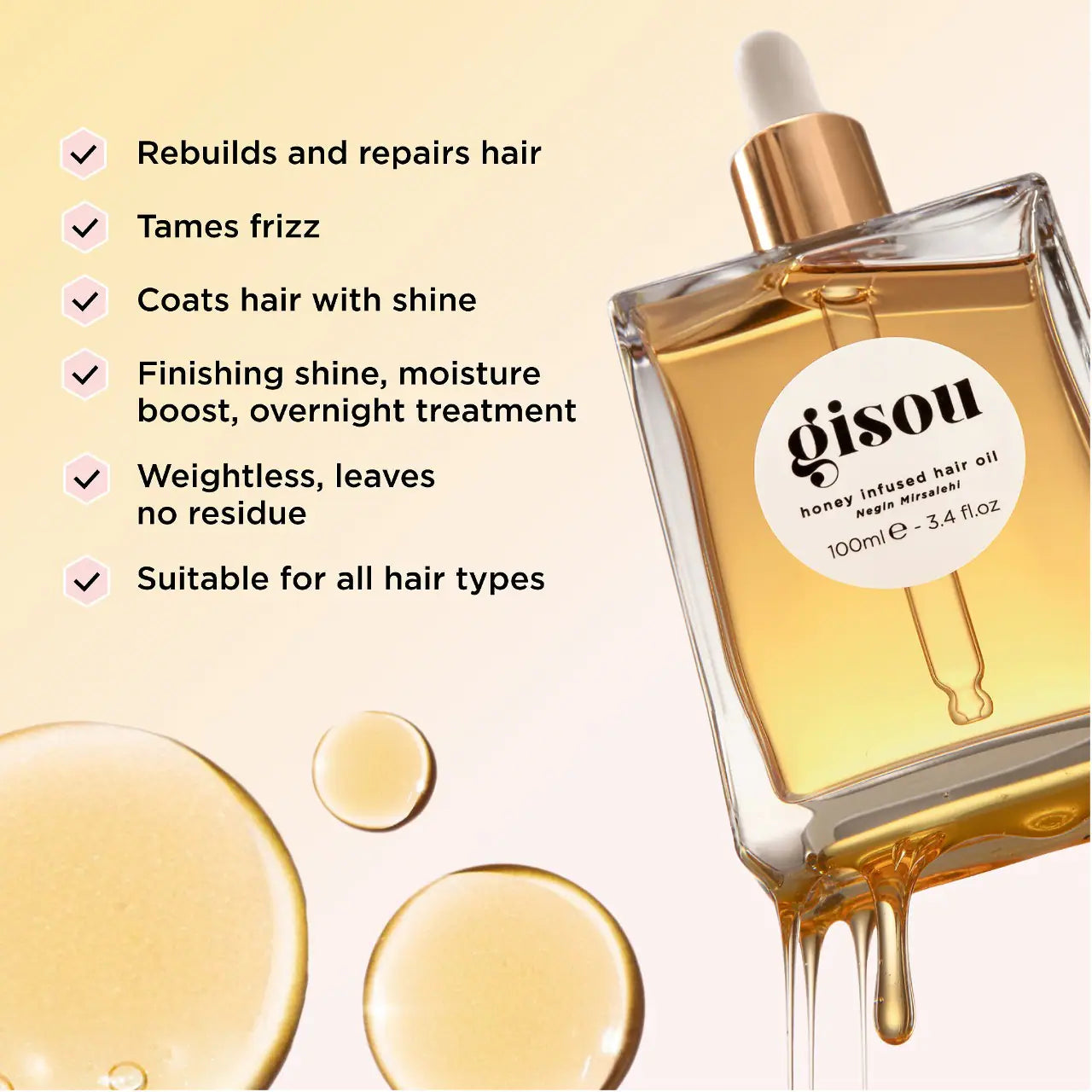 Gisou - Honey 2024 Infused Hair Oil