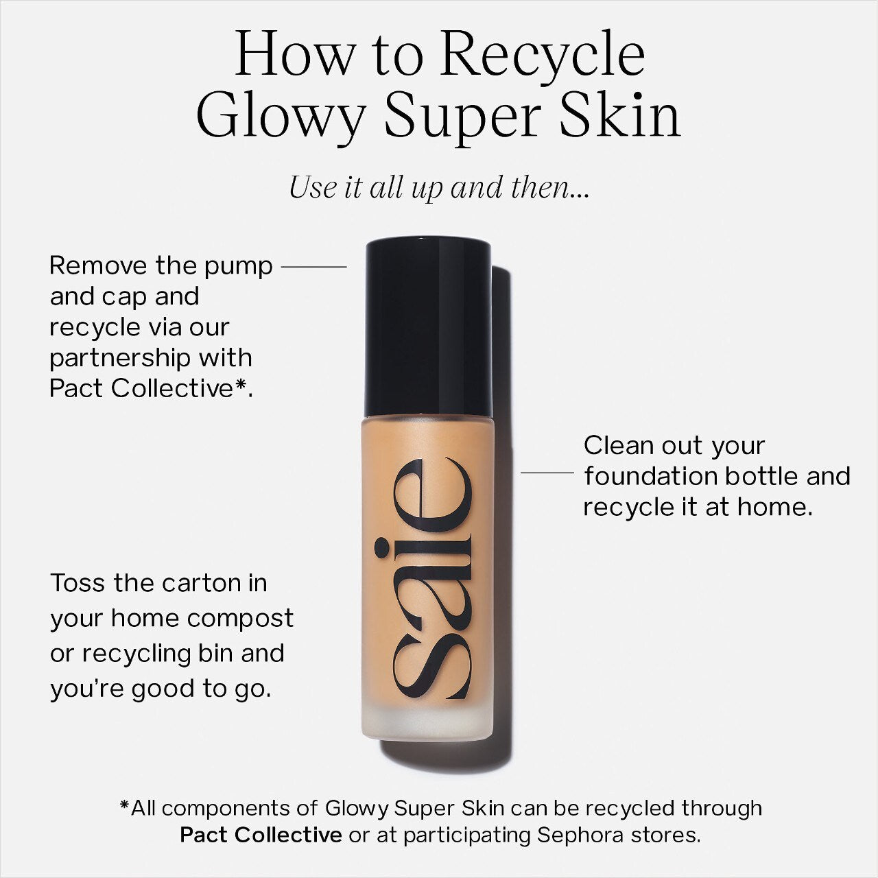 Saie Beauty Glowy Super Skin Lightweight Hydrobounce™  Serum Foundation