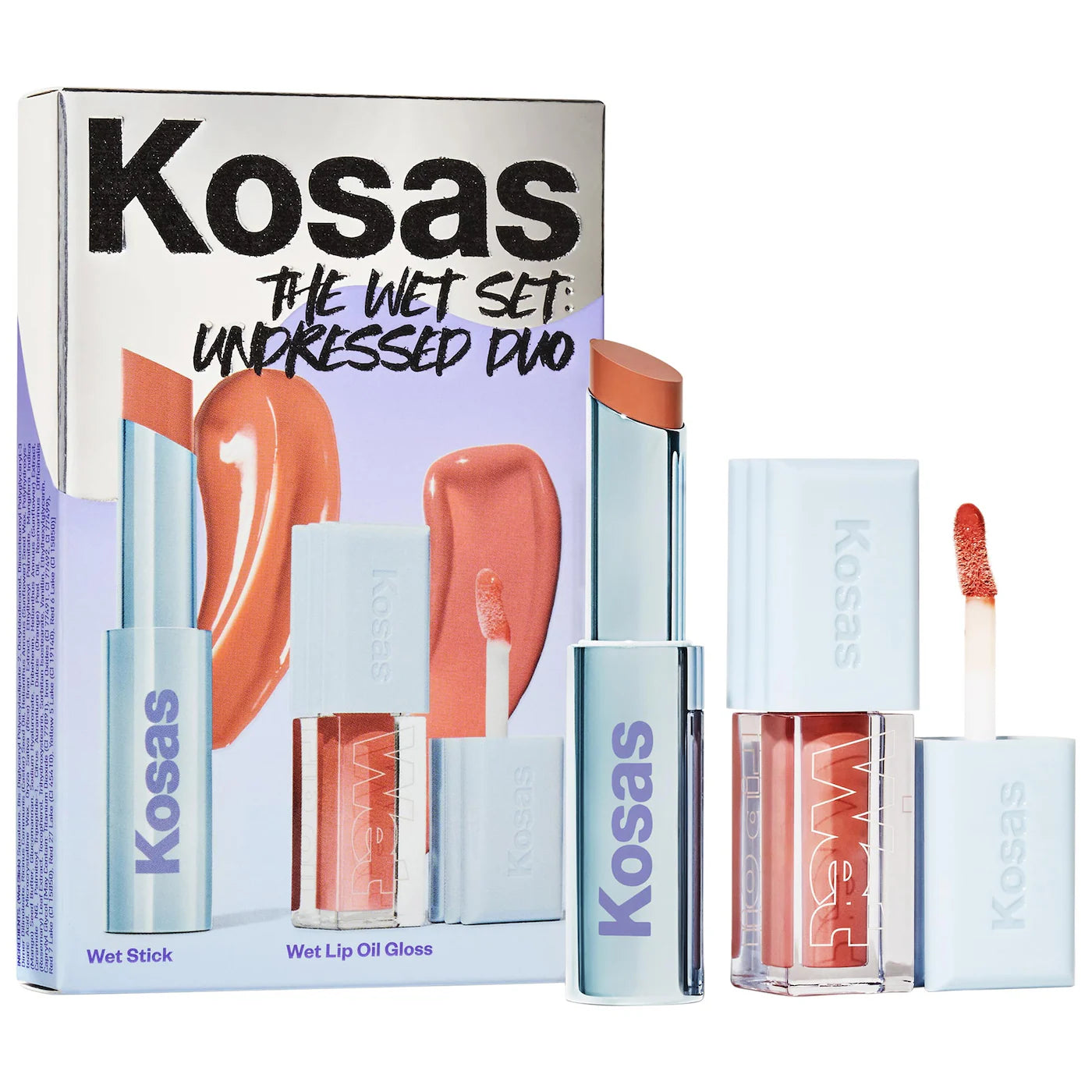 Kosas The Wet Set Undressed: Nude Sheer Lipstick + Lip Oil Set